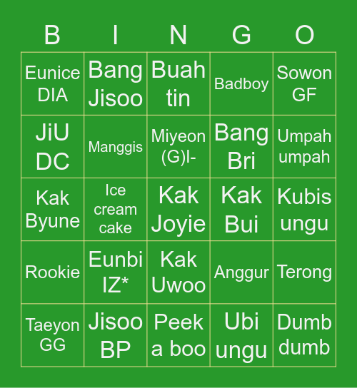 Reisya 🤟🏻 Bingo Card