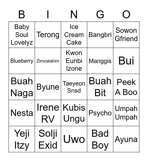 BuiBui Bingo Card