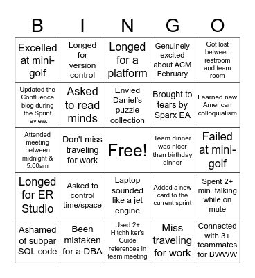 DA&M Bingo Card