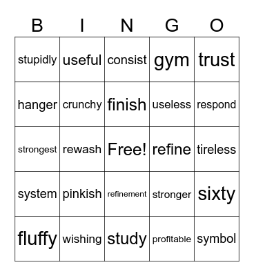 Fun Friday Bingo Card