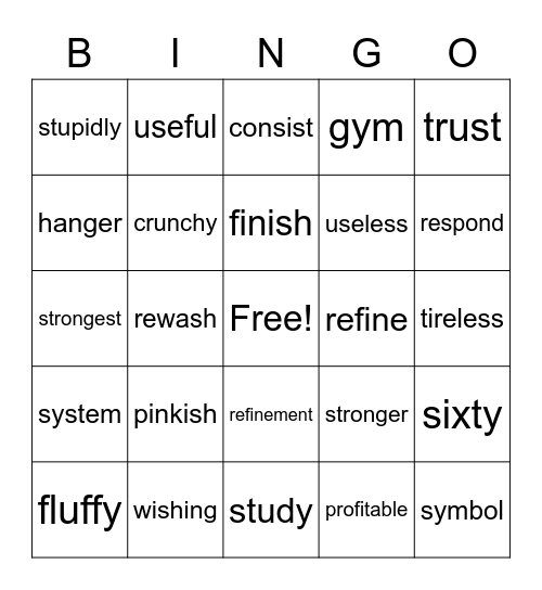 Fun Friday Bingo Card