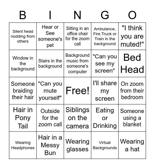 Look & Find Bingo: Zoom Style Bingo Card