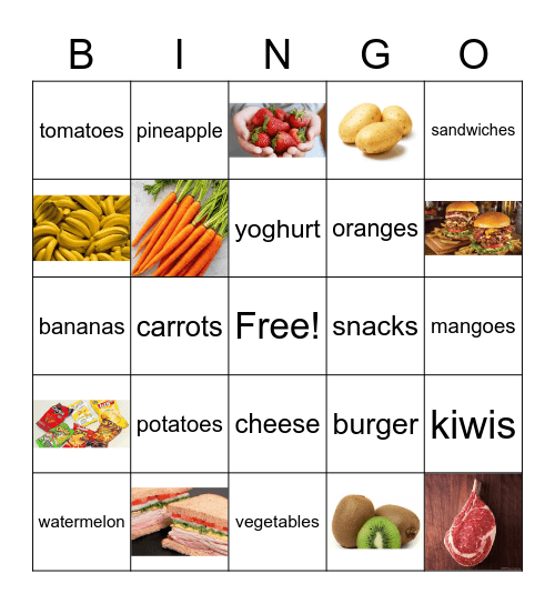 Food Bingo Card