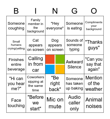 Conference Call Bingo Card