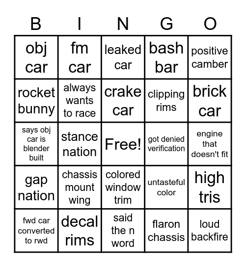 reject bingo Card
