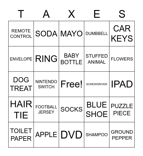 TAX TEAM BINGO Card