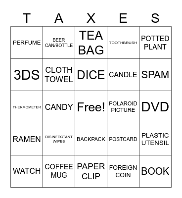 TAX TEAM BINGO STRIKES AGAIN Bingo Card
