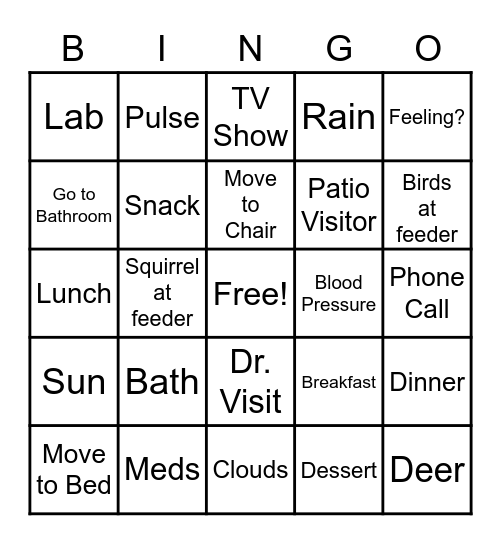 Med/Surg Bingo Card