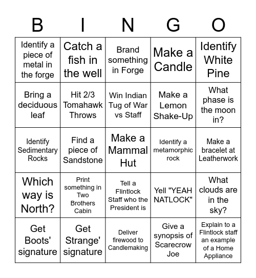 NATLOCK BINGO Card