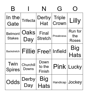 Derby Bingo Card