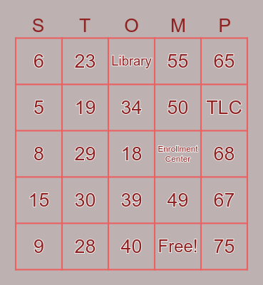 Number Bingo 1-75 Bingo Card