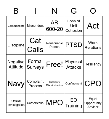# Safety Stand-Down Bingo Card