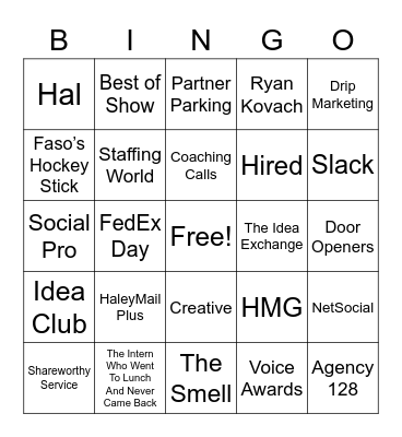 Haley Bingo Card