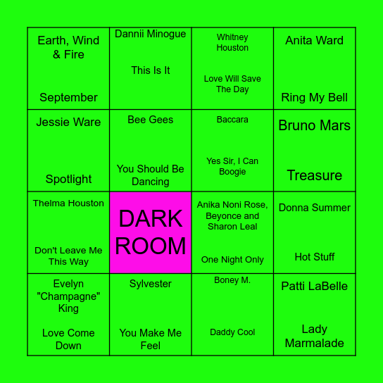DISCO BINGO Card