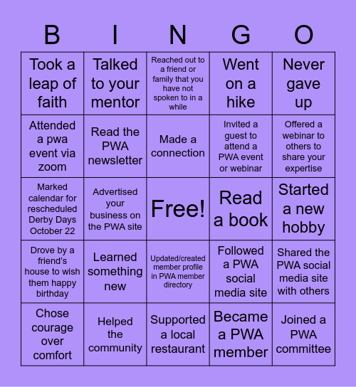 PWA Bingo! Bingo Card