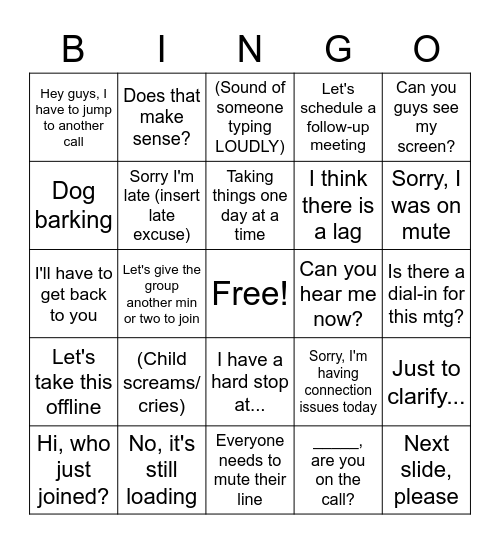 LSI Virtual Bingo Card