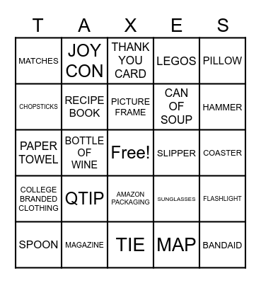 TAX BINGO Card