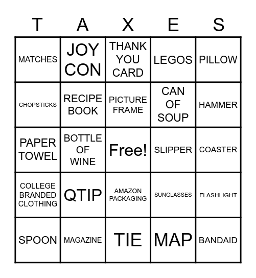 TAX BINGO Card