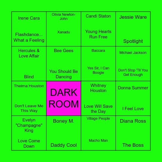 DISCO BINGO Card