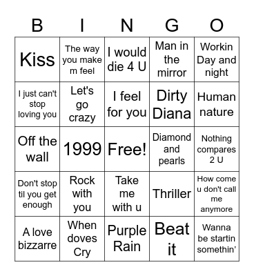 R&B Kings Bingo Card