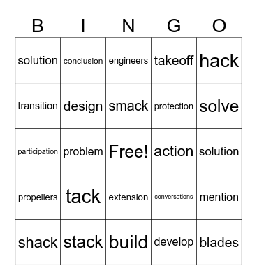 When Will We Have Flying Cars, -tion/-sion, -ack Bingo Card