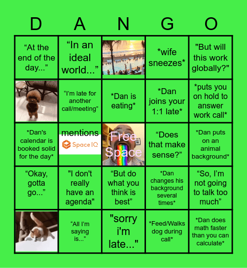 Dan-Go Bingo Card