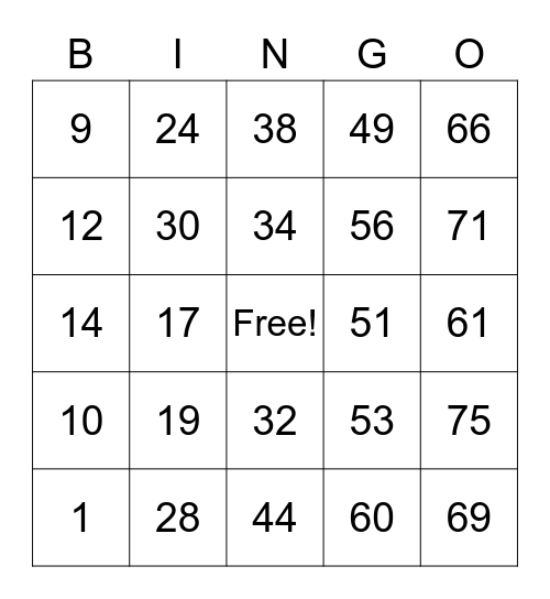 BINGO Elite Bingo Card