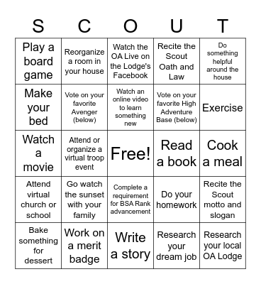 Boy Scout Bingo! Bingo Card