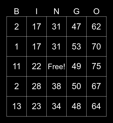 BINGO Elite Bingo Card