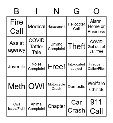 Dispatch Bingo Card