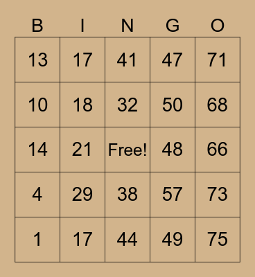 BINGO Elite Bingo Card