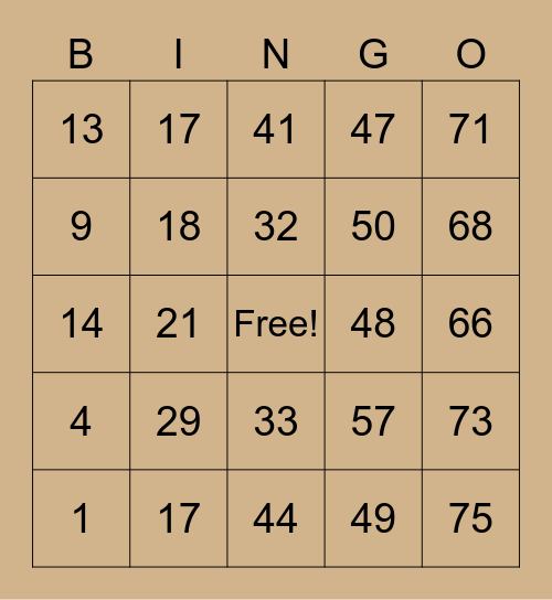 BINGO Elite Bingo Card