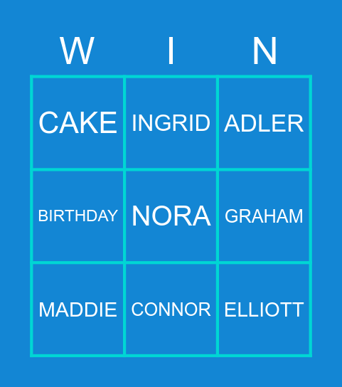 CONNOR'S BIRTHDAY BINGO Card