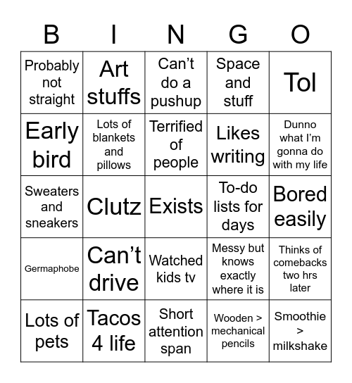 🦁 Bingo Card