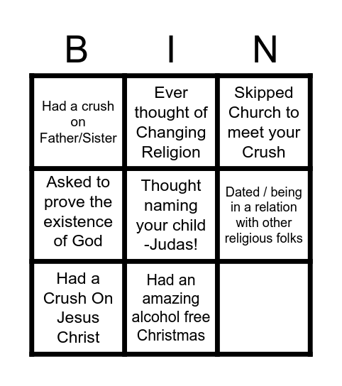 Have you Ever! Bingo Card