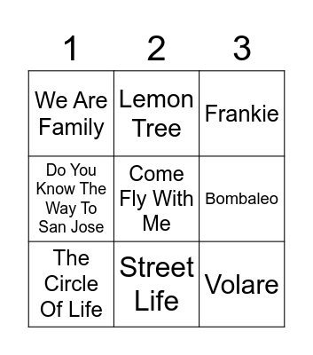 Family Bingo Card