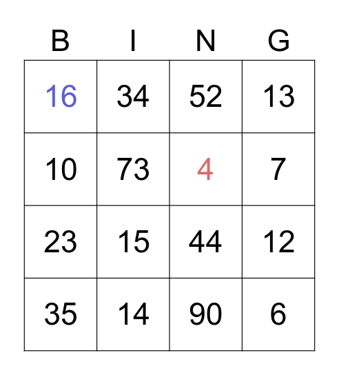 Hylton family bingo Card