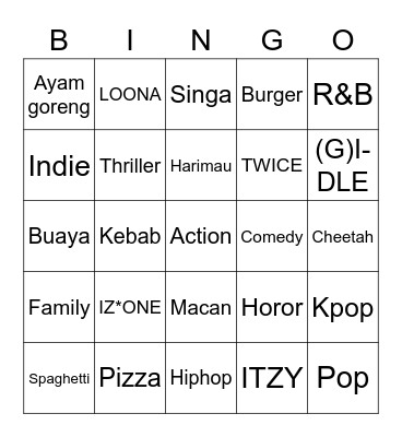 hanseungwoor Bingo Card