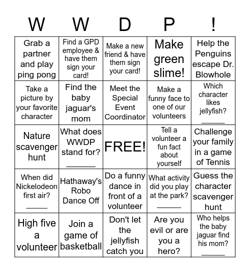 WordWide Day of Play-Complete all activities & get a prize! Bingo Card