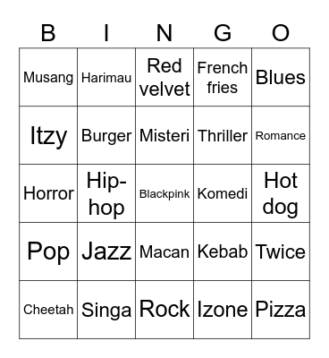 Guanxheng ganteng Bingo Card