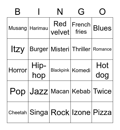 Guanxheng ganteng Bingo Card