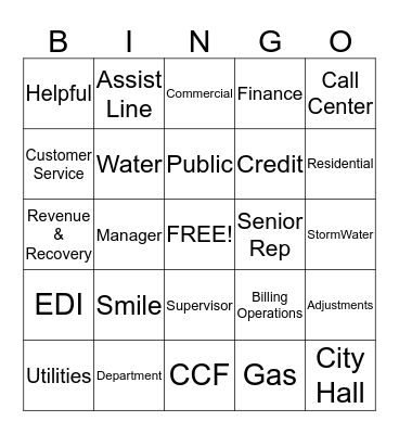 Customer Service Week BINGO Card