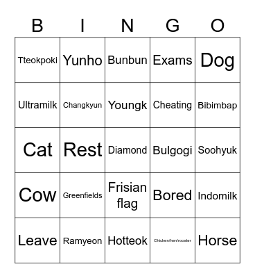 Youmgke Bingo Card