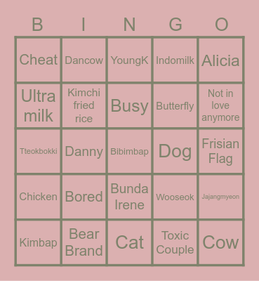 Madre Bingo. Bingo Card