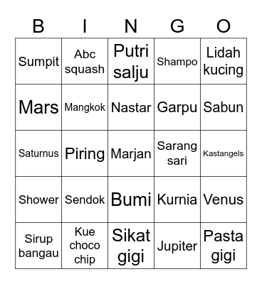 PUNYA AYIKA Bingo Card