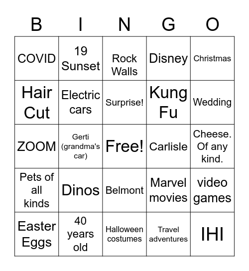 Jason's 40th Birthday Bingo! Bingo Card