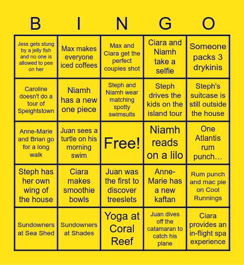 Barbados Bingo! Bingo Card