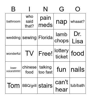 ZOOM with Tutu Bingo Card