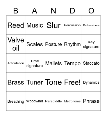 BAND-O! Bingo Card