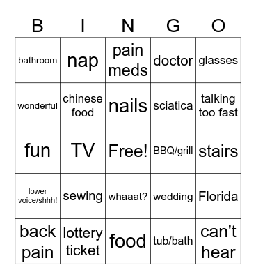 Zoom with Tutu Bingo Card